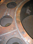 Oberer Bereich Getriebegehäuse (Tunnelbohrmaschine) - mit Segmenten belegt und verschweißt